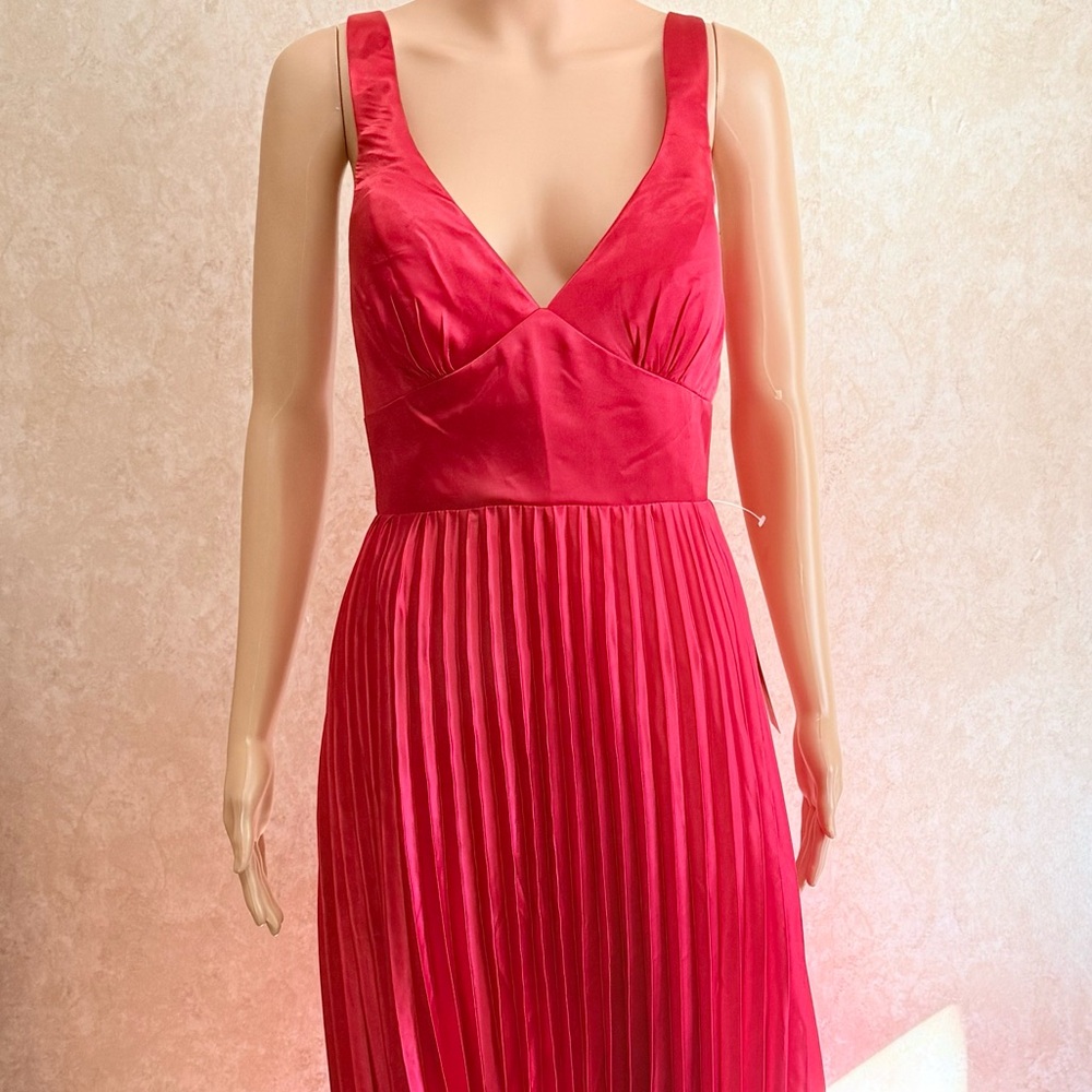 A&W bridal bright red Chic Satin Evening Dress size s
